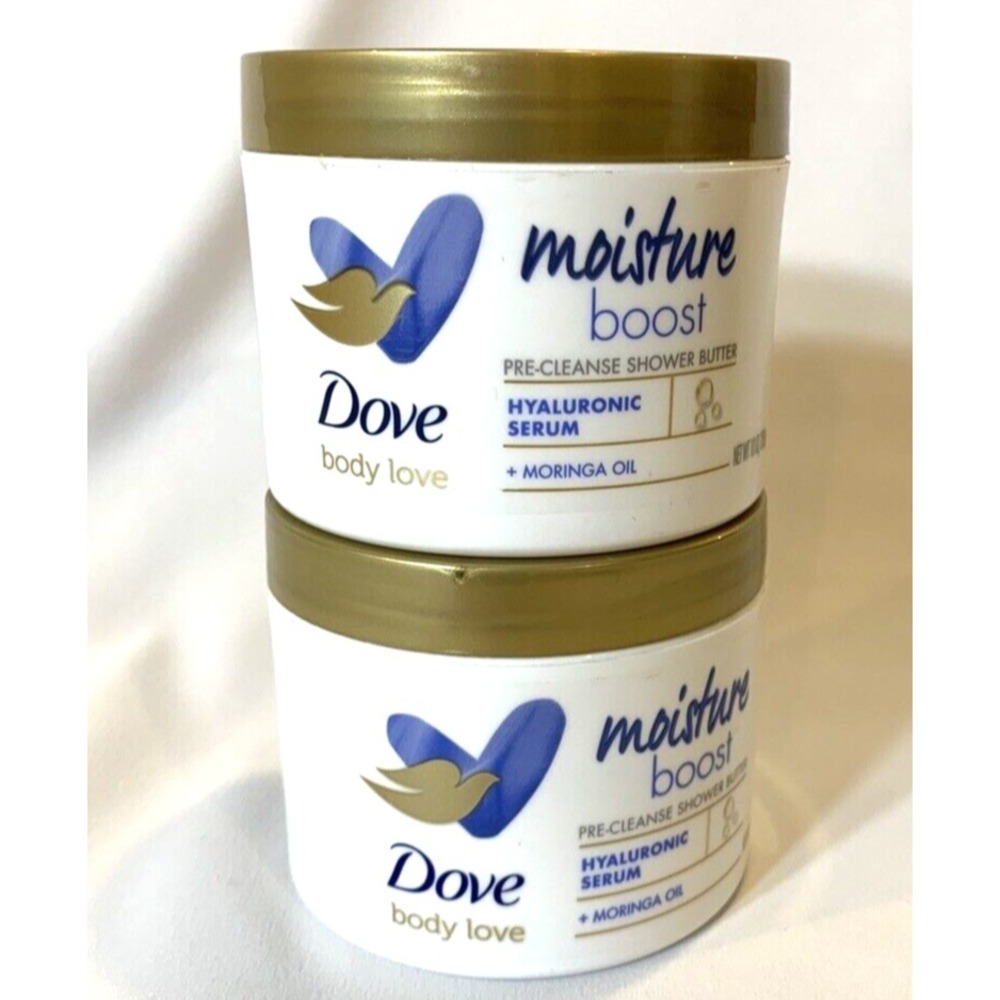 Dove Body Love Moisture Boost Pre-Cleanse Shower Butter Hyaluronic 10 oz Jar X 2 - Picture 4 of 8